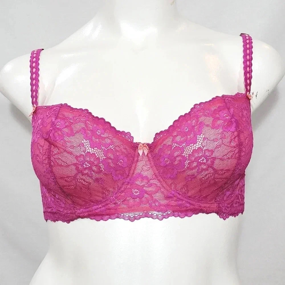 34B Felina 5894‎ Harlow Sheer Lace Full Bust Demi Underwire Bra NWT